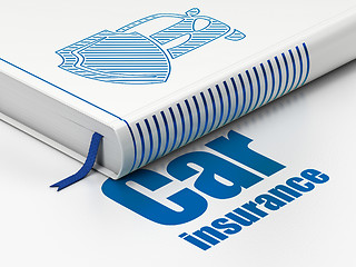 Image showing Insurance concept: book Car And Shield, Car Insurance on white background