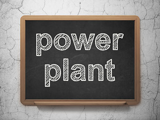 Image showing Manufacuring concept: Power Plant on chalkboard background