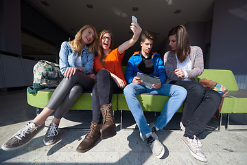 Image showing students group taking selfie