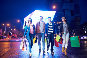 Image showing Group Of Friends Enjoying Shopping