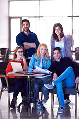 Image showing students group standing together as team