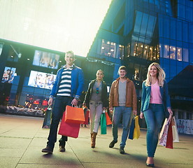 Image showing Group Of Friends Enjoying Shopping