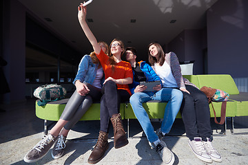 Image showing students group taking selfie