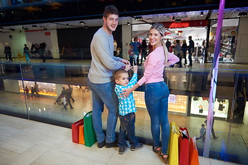 Image showing young family with shopping bags