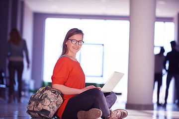 Image showing student girl with laptop computer