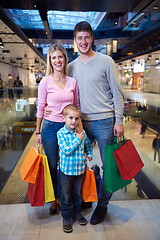 Image showing young family with shopping bags