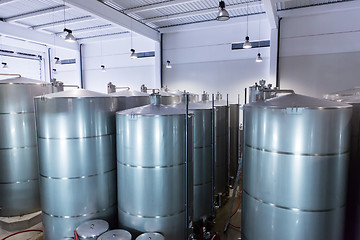 Image showing Stainless Steel Vats for Fermentation Wine