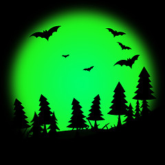 Image showing Halloween Tree Represents Trick Or Treat And Autumn