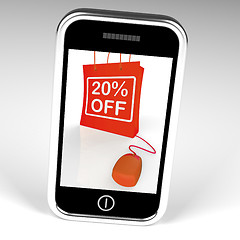 Image showing Twenty Percent Off Bag Displays Online 20 Sales and Discounts