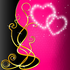 Image showing Floral Background Shows Valentine\'s Day And Artwork