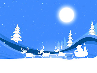 Image showing Moon Xmas Means Merry Christmas And Celebration