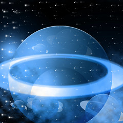 Image showing Blue Background Shows Outer Space And Astronomy