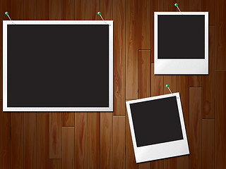 Image showing Photo Frames Shows Empty Space And Boarded