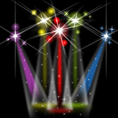 Image showing Color Stage Shows Lightsbeams Of Light And Colorful