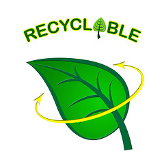 Image showing Recyclable Leaf Indicates Earth Friendly And Eco