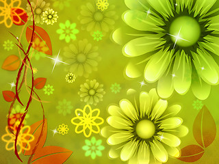 Image showing Floral Green Represents Florals Nature And Blooming