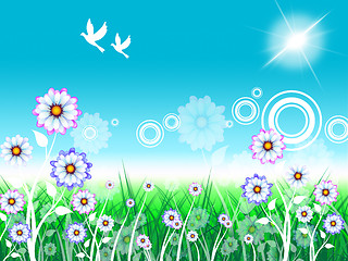 Image showing Birds Floral Indicates Florist Bloom And Flowers