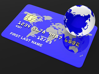 Image showing Credit Card Represents Debit Purchase And Globalise