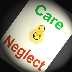 Image showing Care Neglect Lever Means Compassionate Or Irresponsible