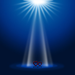 Image showing Hearts Stage Represents Beam Of Light And Glow