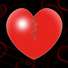 Image showing Broken Heart Represents Valentines Day And Affection