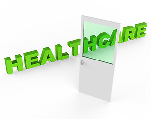 Image showing Healthcare Door Means Preventive Medicine And Doctors