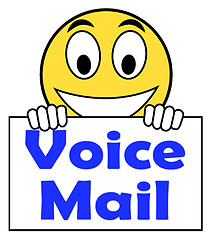 Image showing Voice Mail On Sign Shows Talk To Leave Message