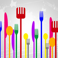 Image showing Food Knives Represents Silverware Eat And Spoons