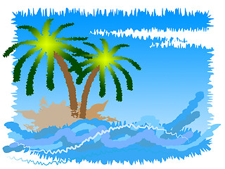 Image showing Tropical Island Means Go On Leave And Beach