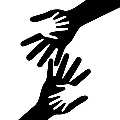 Image showing Holding Hands Represents Mom Multiethnic And Parent