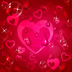 Image showing Red Background Represents Valentine Day And Affection