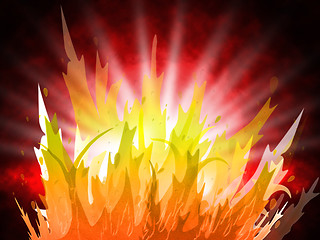 Image showing Fire Background Represents Fiery Inferno And Design