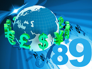 Image showing Pounds Dollars Shows Euro Sign And Euros