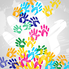 Image showing Handprints Color Indicates Drawing Artwork And Colors