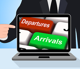 Image showing Departures Arrivals Keys Displays Travel And Vacation