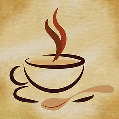 Image showing Coffee Beverage Means Restaurant Cafeteria And Caffeine