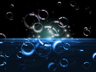 Image showing Background Bubbles Indicates Light Burst And Dazzling