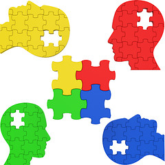 Image showing Think Puzzle Indicates Team Work And Consideration