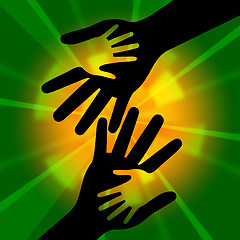 Image showing Holding Hands Indicates Bonding Together And Mom