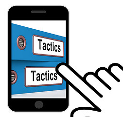 Image showing Tactics Folders Displays Organisation And Strategic Methods