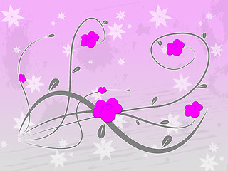 Image showing Pink Floral Indicates Abstract Backdrop And Blooming