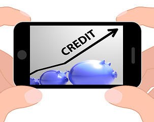 Image showing Credit Arrow Displays Lending Debt And Repayments
