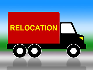 Image showing Relocation Truck Means Change Of Residence And Freight