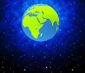 Image showing Globe World Shows Solar System And Globalise