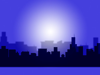 Image showing Night City Represents Text Space And Cityscape