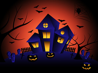 Image showing Haunted House Indicates Trick Or Treat And Autumn