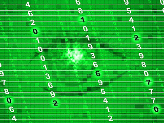 Image showing Digital Numbers Means Hi Tech And Communicate