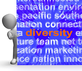 Image showing Diversity Word Cloud Sign Shows Multicultural Diverse Culture