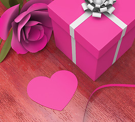 Image showing Gift Card Indicates Valentines Day And Celebration