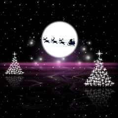 Image showing Xmas Tree Represents Santa Claus And Holiday